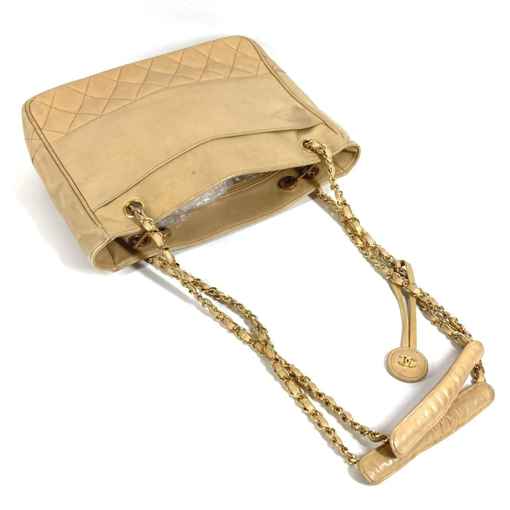 CHANEL Vintage Cream Leather Logo Shoulder Bag - Picture 9 of 16